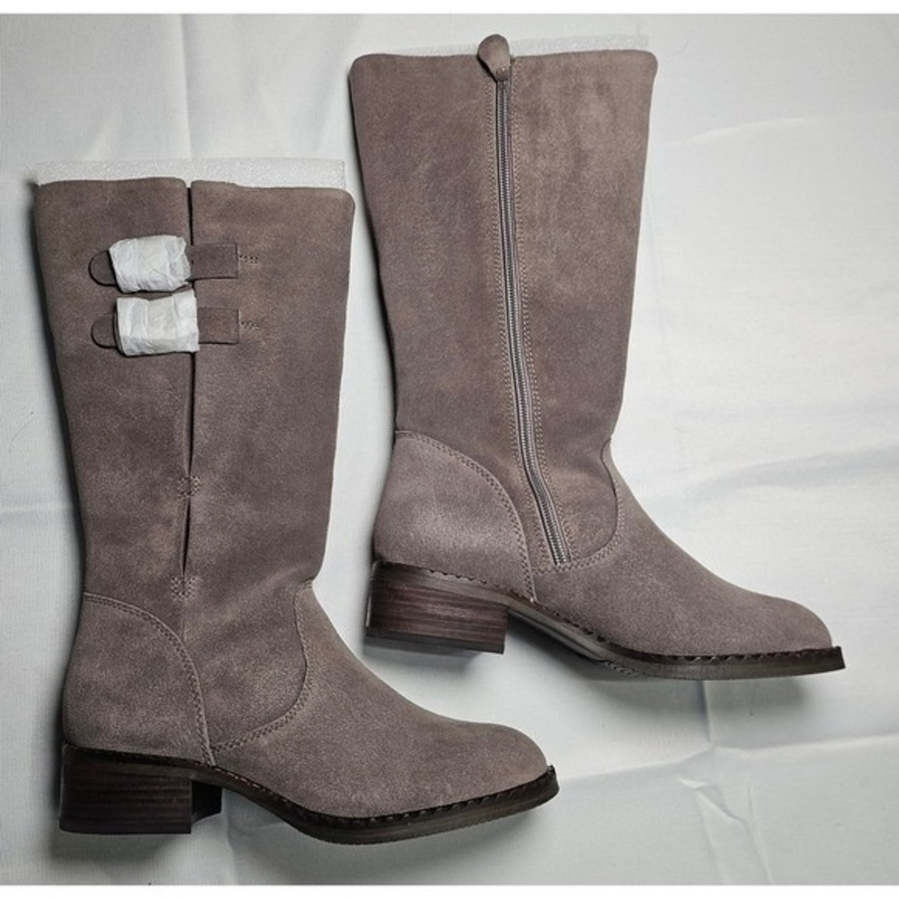New Gentle Souls by Kenneth Cole Brian Suede Knee High Boots Gray‎ Women US 5.5